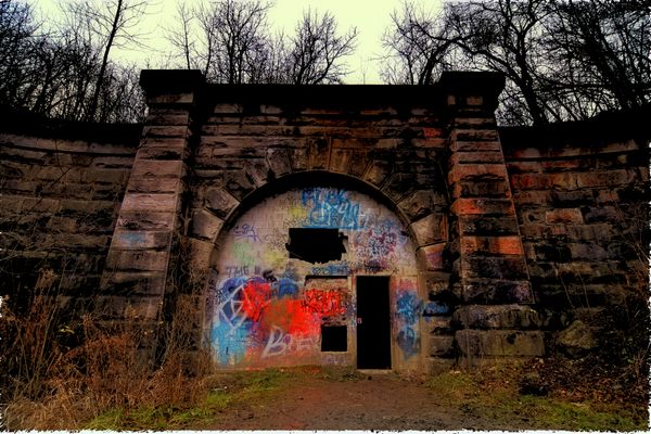 Entrance to Blue Ghost Tunnel.